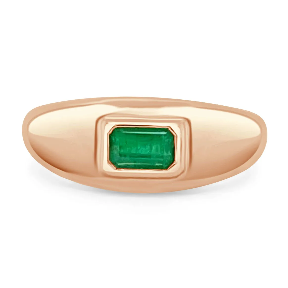14k Gold & Green Emerald Ring - 0.64ct