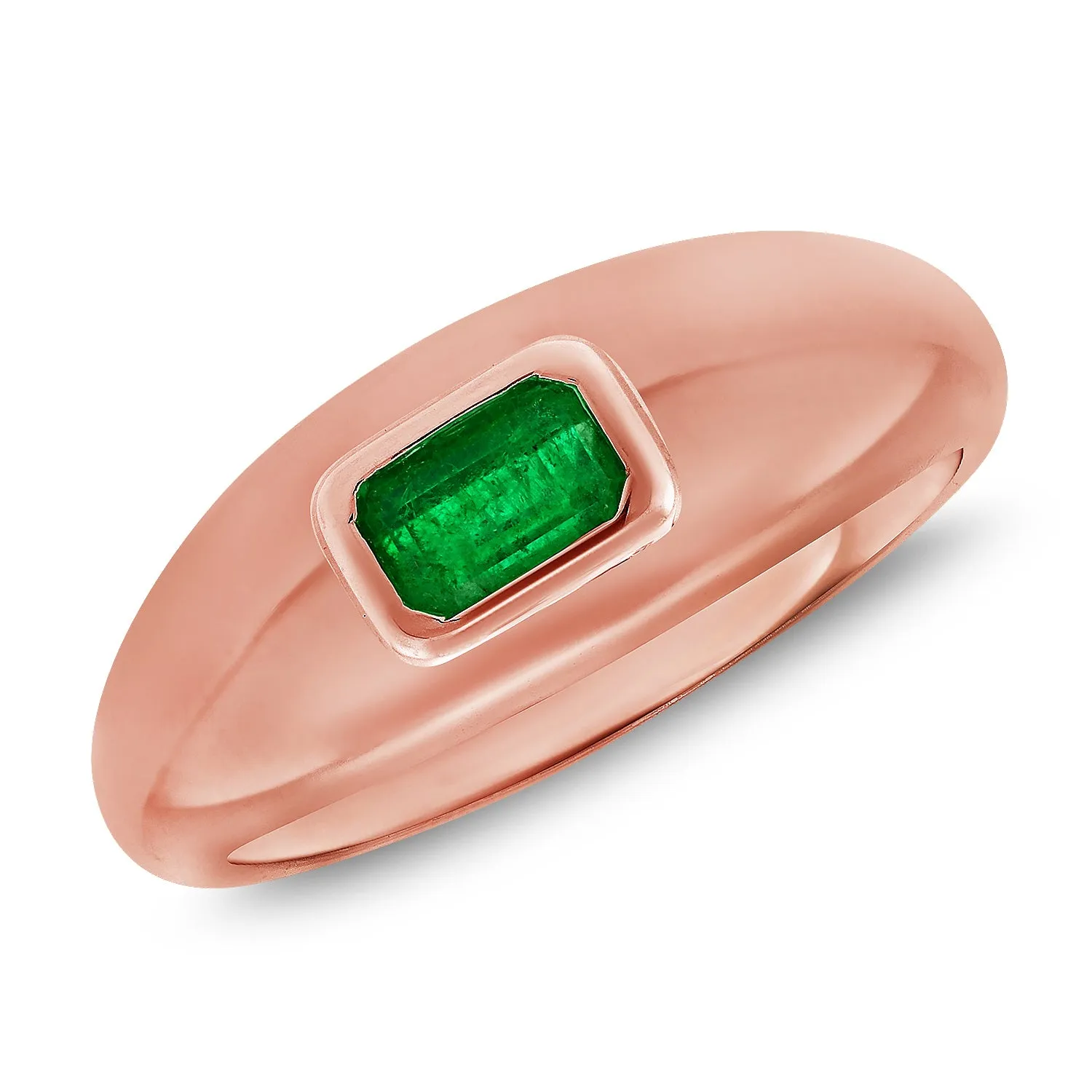 14k Gold & Green Emerald Ring - 0.64ct