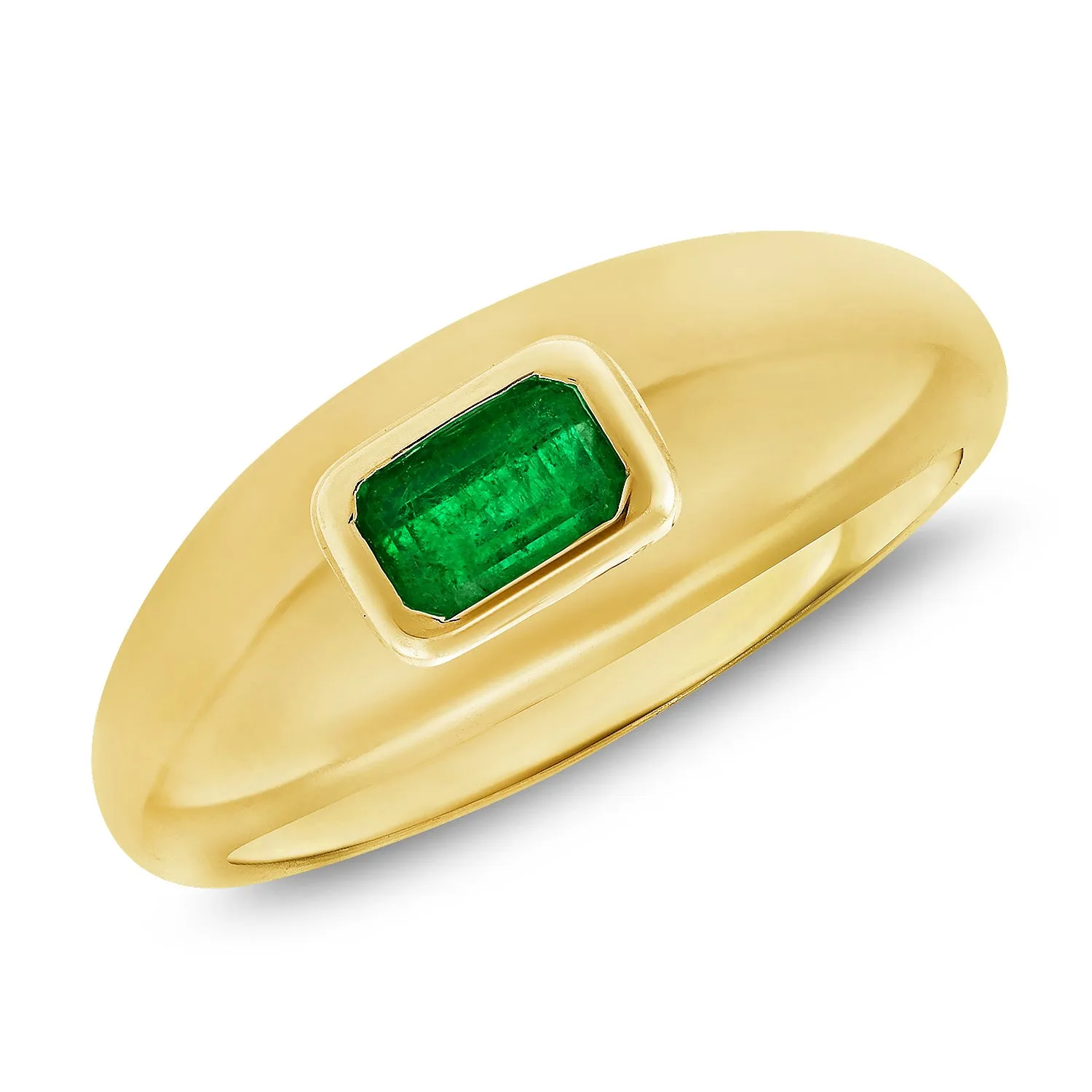 14k Gold & Green Emerald Ring - 0.64ct