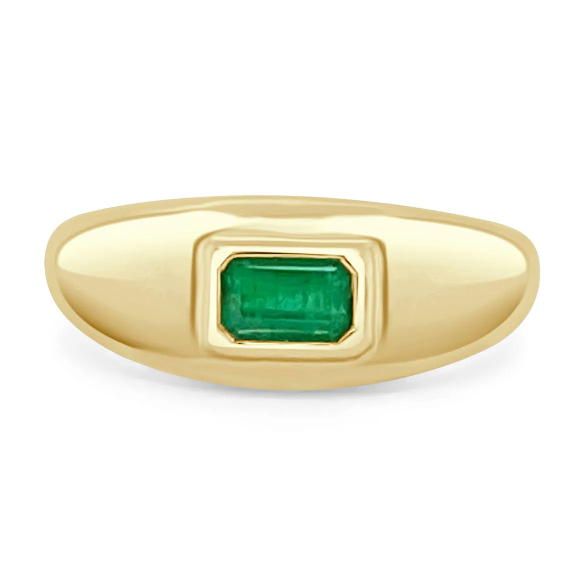 14k Gold & Green Emerald Ring - 0.64ct