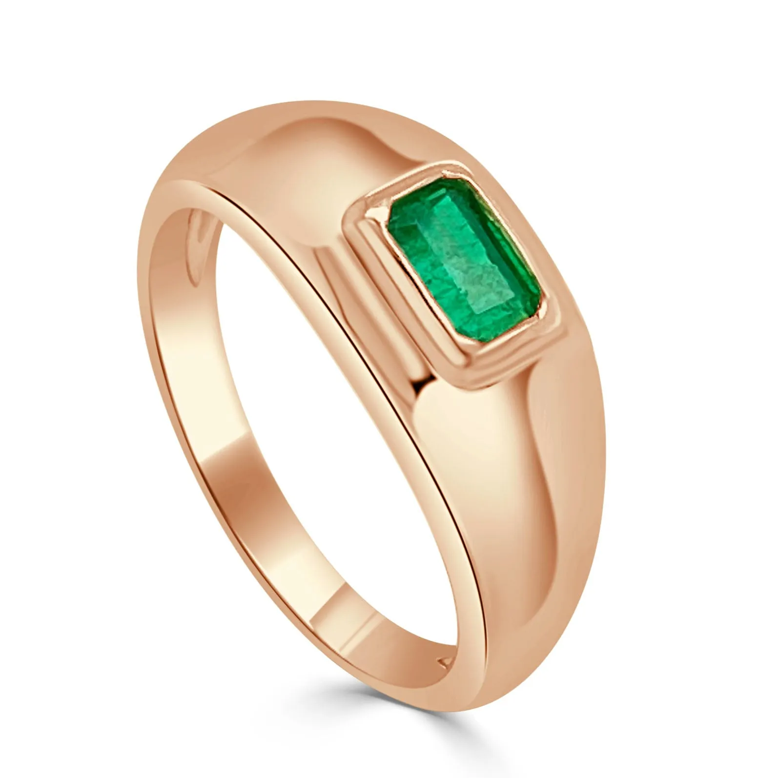 14k Gold & Green Emerald Ring - 0.64ct