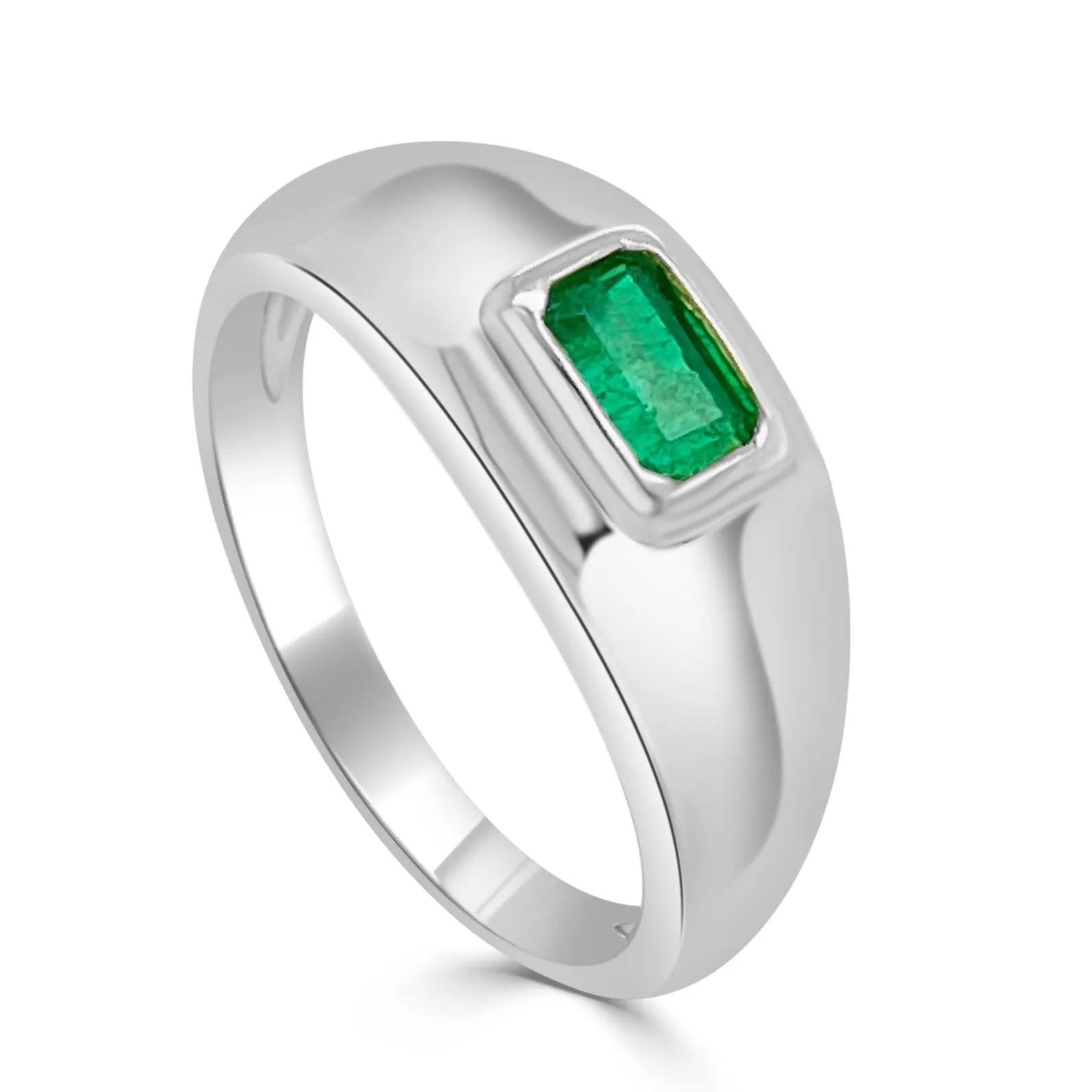 14k Gold & Green Emerald Ring - 0.64ct