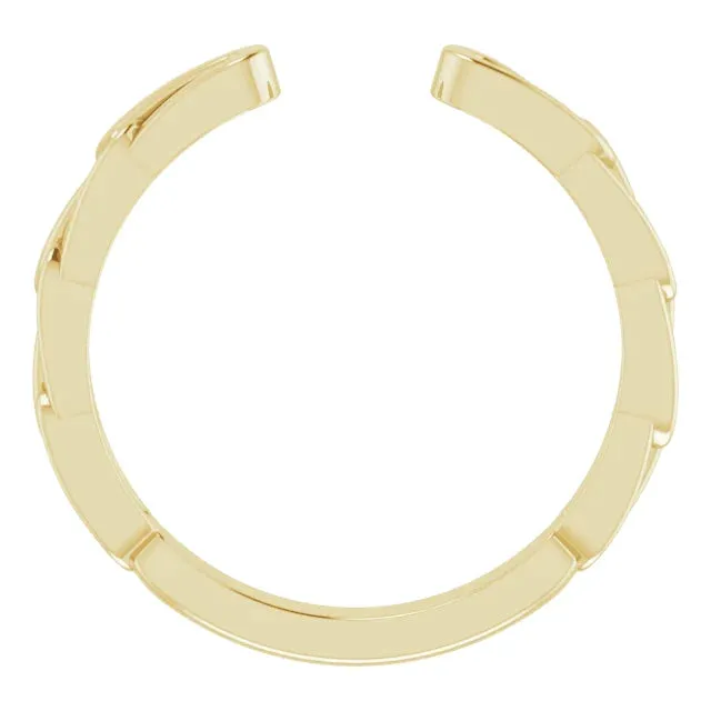 14K Open Chain Cuff Ring