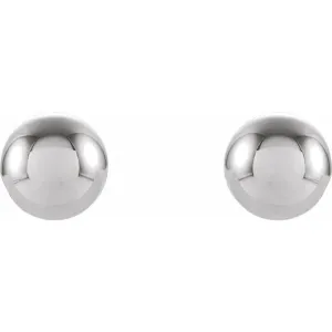 14K White 5 mm Ball Stud Earrings