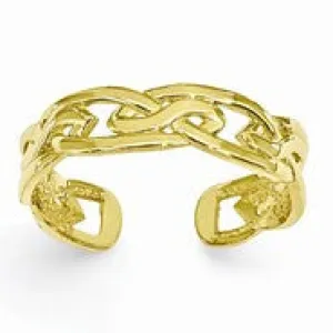 14k Yellow Gold Weave Toe Ring