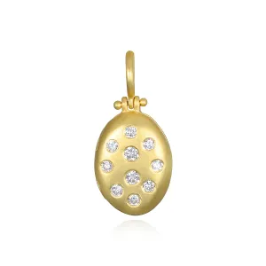 18 Karat Gold and Diamond Small Oval Locket
