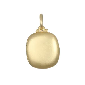 18 Karat Gold Cushion-Shaped Locket
