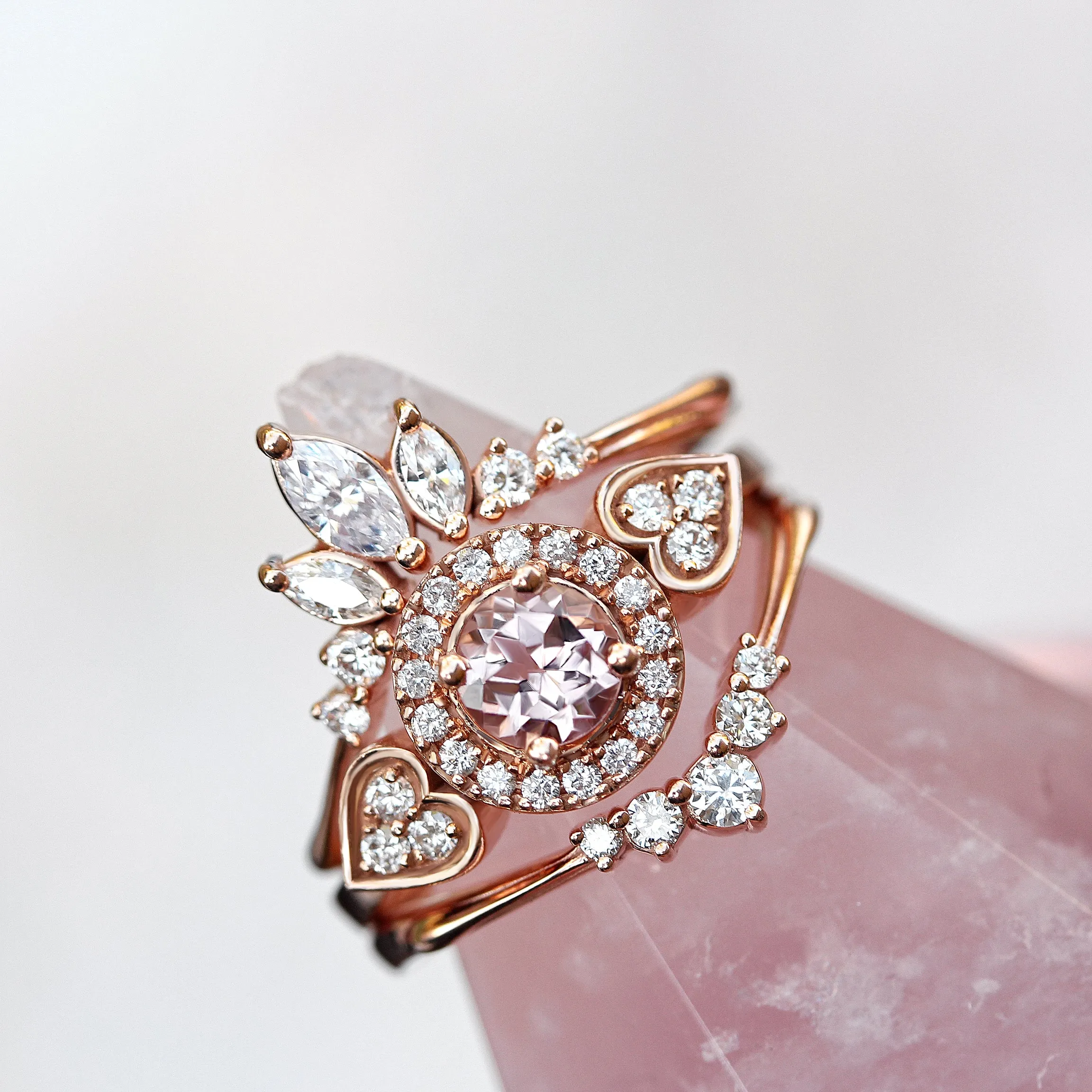 5 Diamonds Chevron Stacking Diamond Ring - Golden Snitch ♥