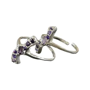 925 Sterling Silver CZ Toe-rings - Design #28