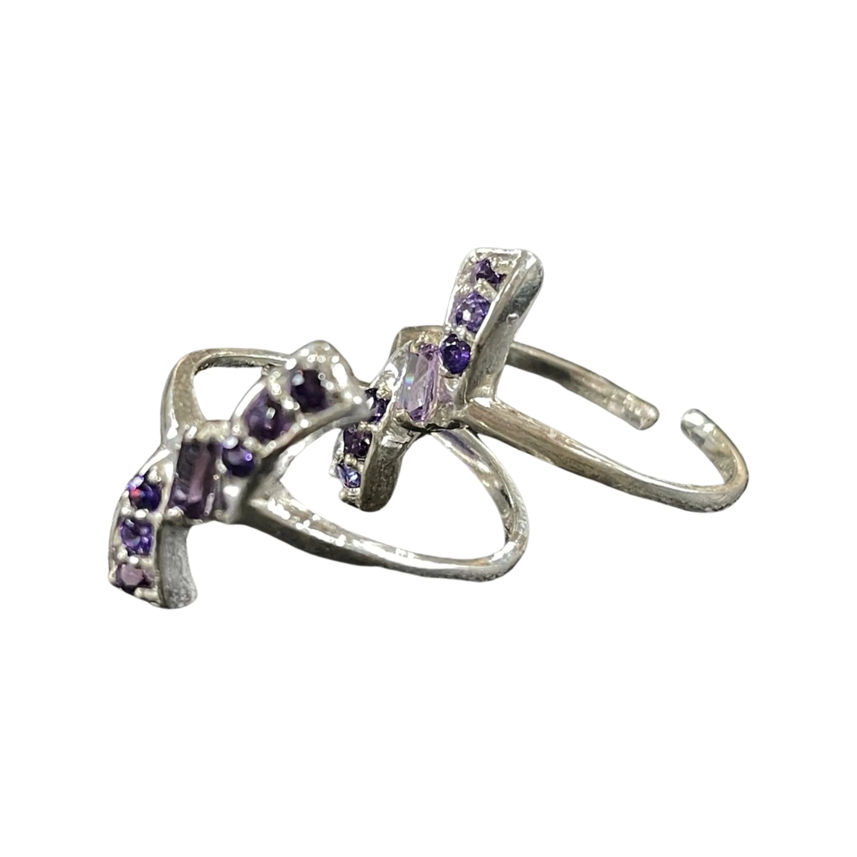 925 Sterling Silver CZ Toe-rings - Design #28