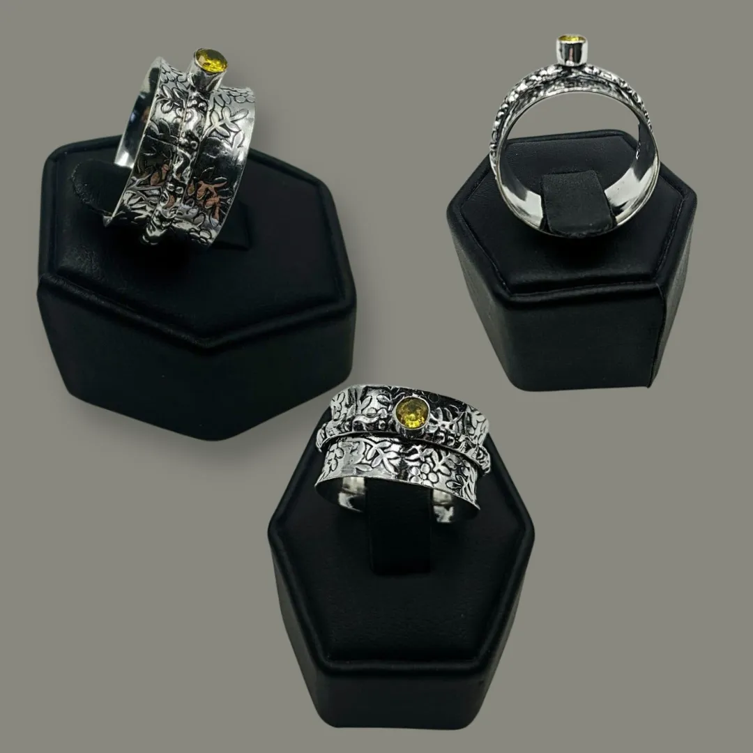 925 Sterling Silver, Spinner, Ring,