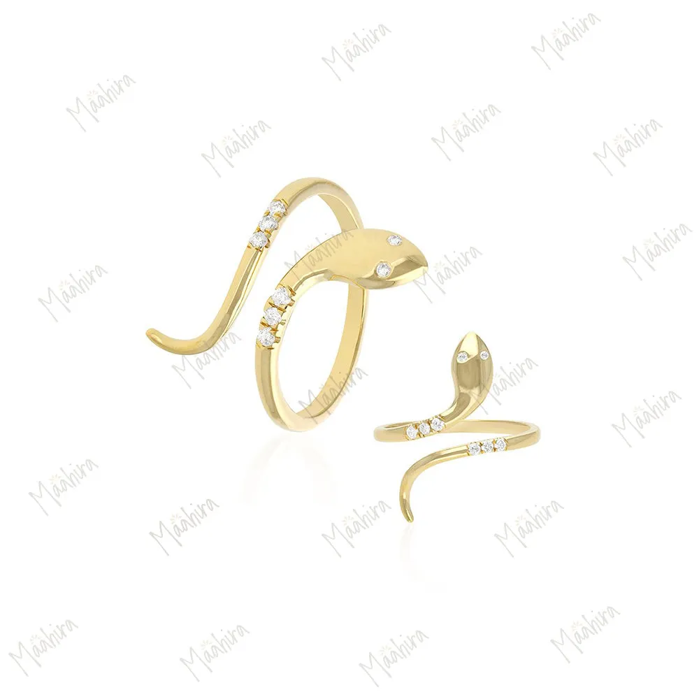 Adjustable Diamond Snake Ring in US Size 6