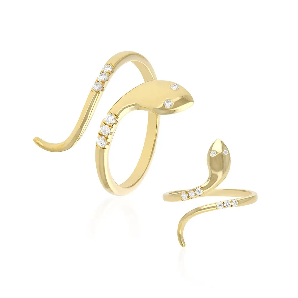 Adjustable Diamond Snake Ring in US Size 6