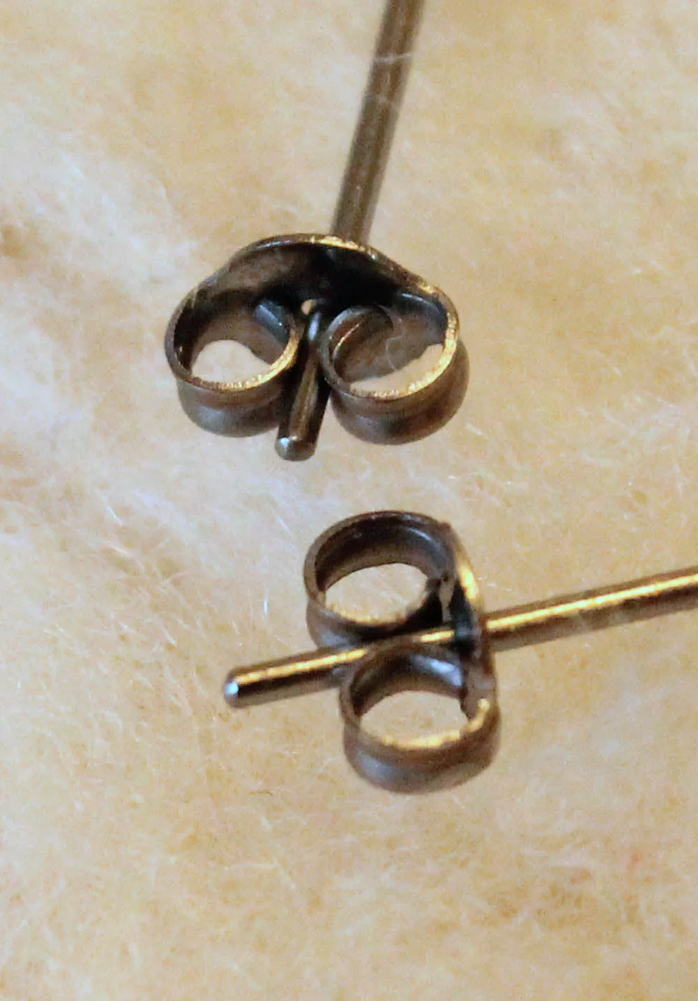 Adularia (Blue Flash Ceylon Moonstone) Bezel Gemstones, Small (Niobium or Titanium Stud Earrings)