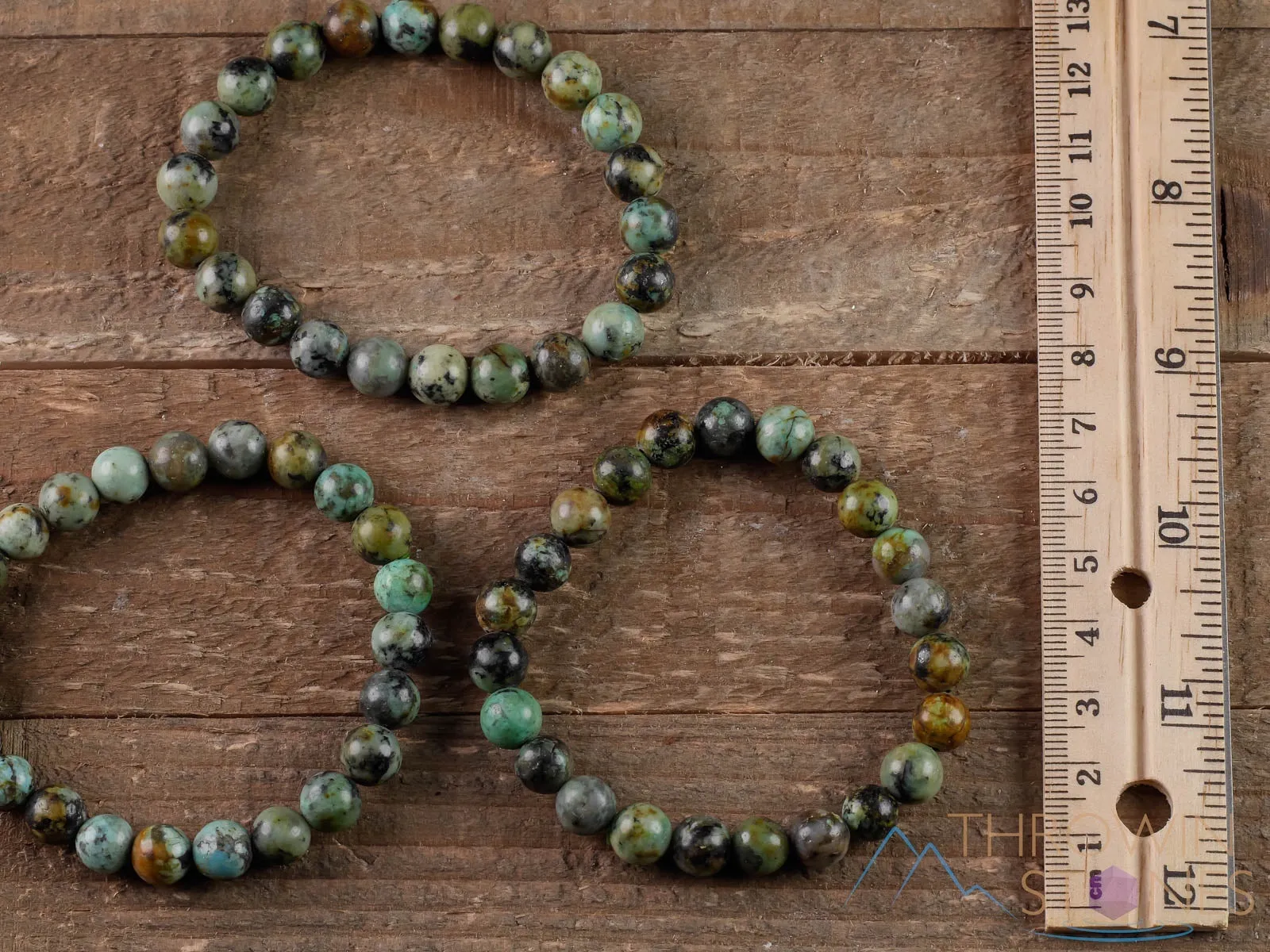 AFRICAN TURQUOISE JASPER Crystal Bracelet - Round Beads - Beaded Bracelet, Handmade Jewelry,  Healing Crystal Bracelet, E0588