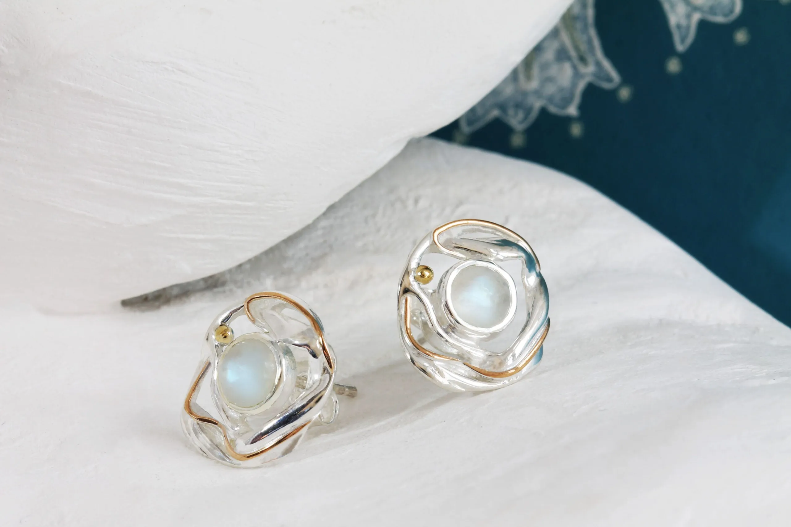 Banyan Moonstone Stud Earrings