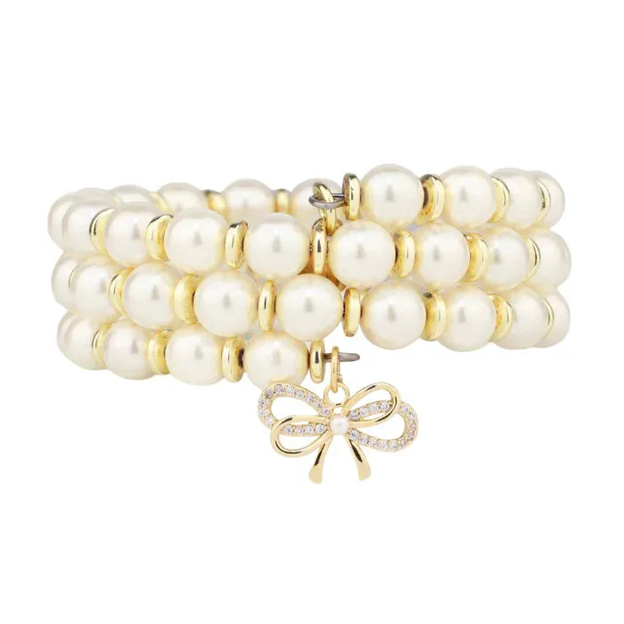 BudhaGirl White Pearl Wrap Bracelet