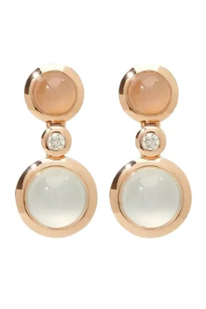 Camel Bouton 2 Cabochon Earrings