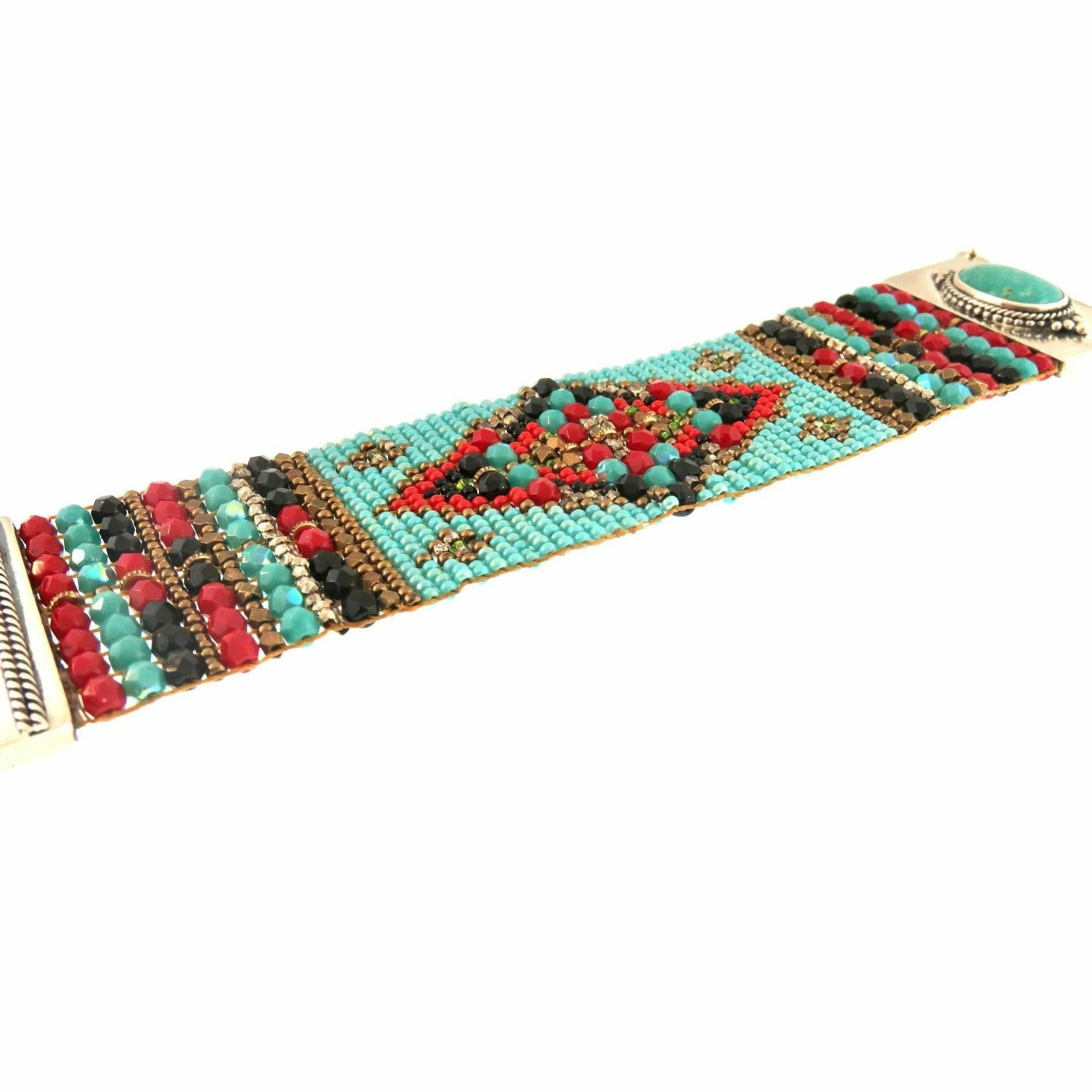 Chili Rose "First Place" Turquoise Single Sided Fancy End Bracelet