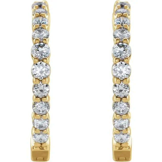 Daisy Diamond Inside-Out Hoop Earrings