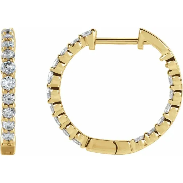 Daisy Diamond Inside-Out Hoop Earrings