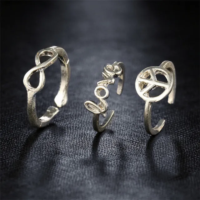 Love Like A Hippie Set Of Toe Rings