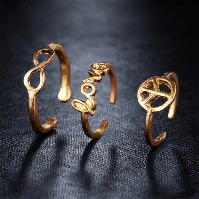Love Like A Hippie Set Of Toe Rings