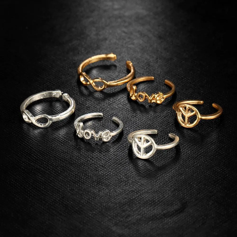 Love Like A Hippie Set Of Toe Rings