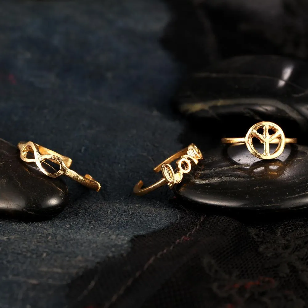 Love Like A Hippie Set Of Toe Rings