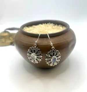 Moonstone Flower Earrings