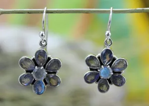 Moonstone Flower Earrings