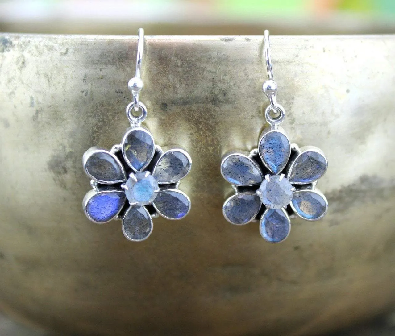 Moonstone Flower Earrings