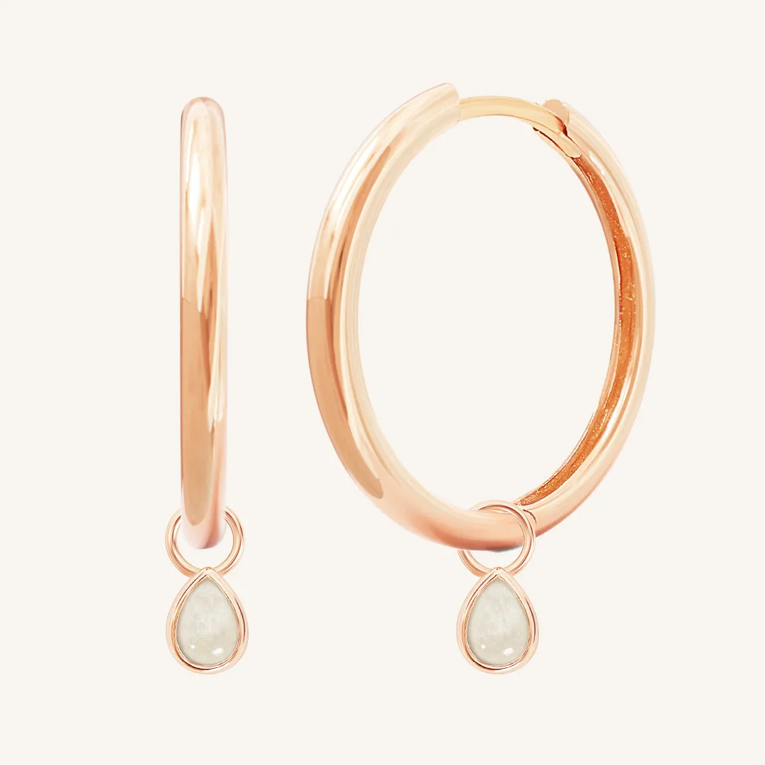 Moonstone Trove Charm Hoops