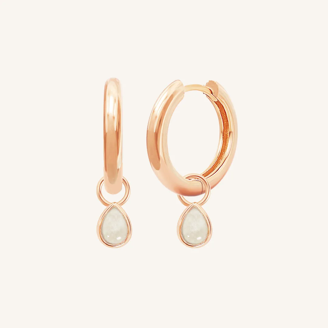 Moonstone Trove Charm Hoops