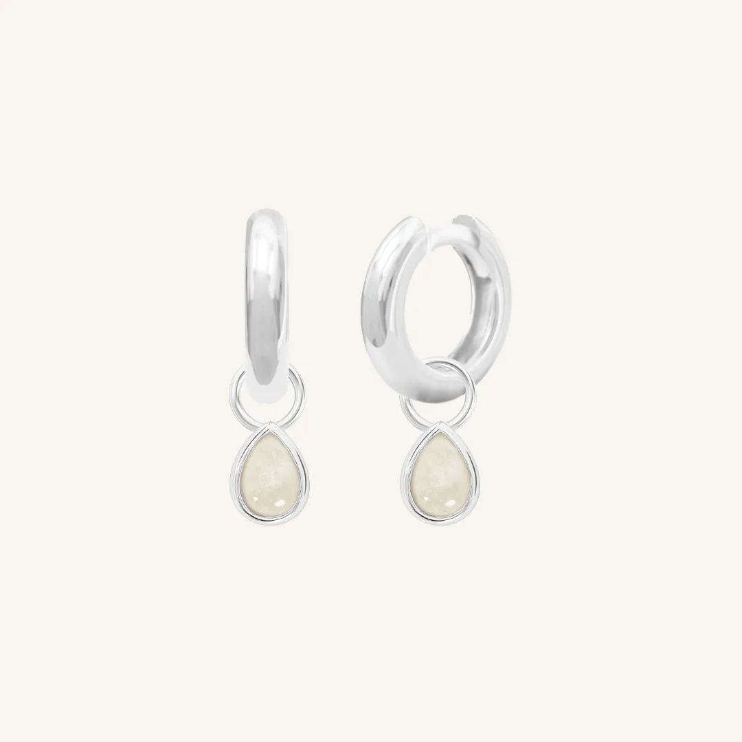 Moonstone Trove Charm Hoops