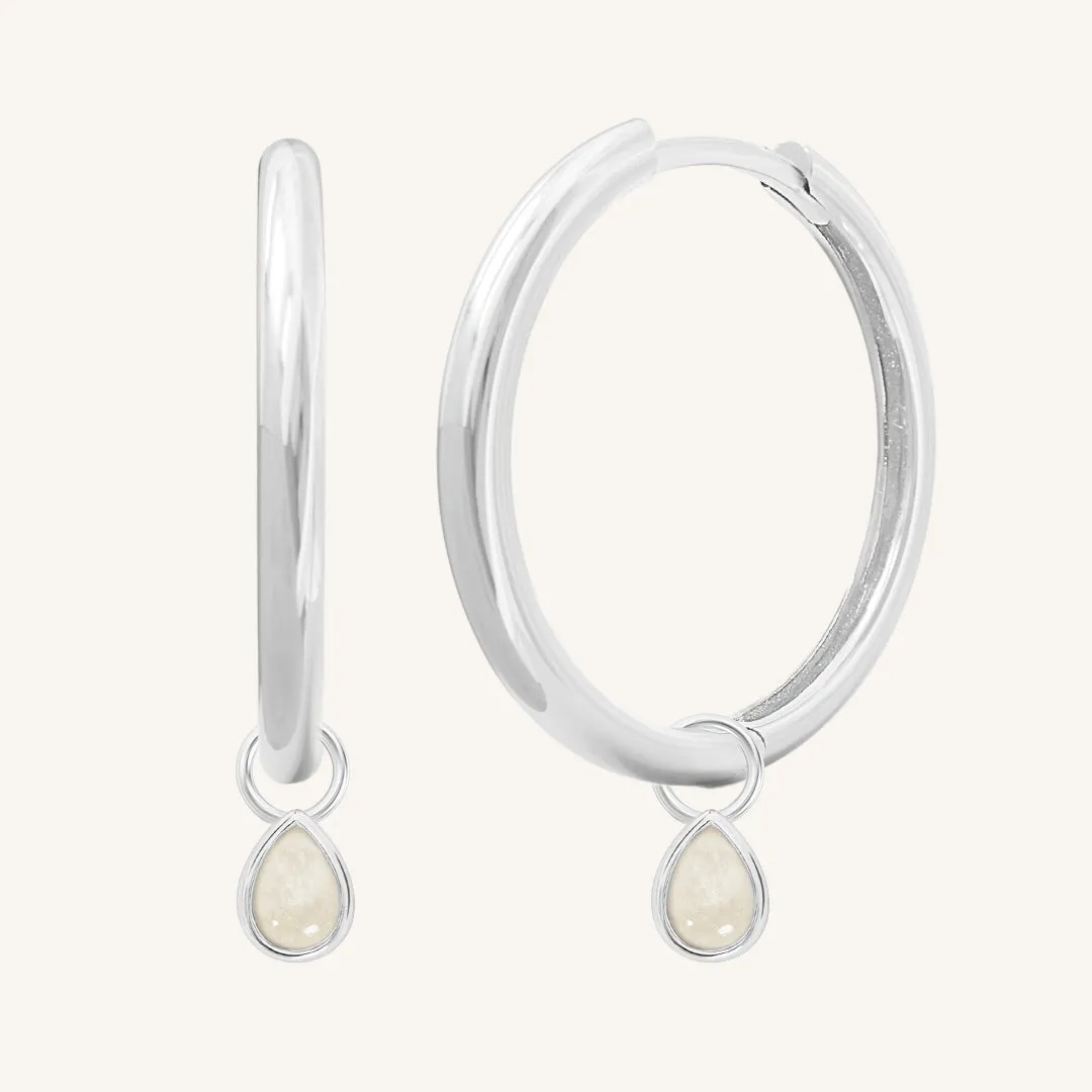 Moonstone Trove Charm Hoops