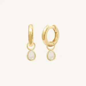 Moonstone Trove Charm Hoops
