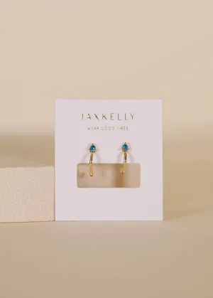 Open Mini Hoop Earrings - Blue Sapphire