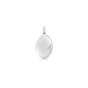 Oval Locket Necklace - 9ct White Gold