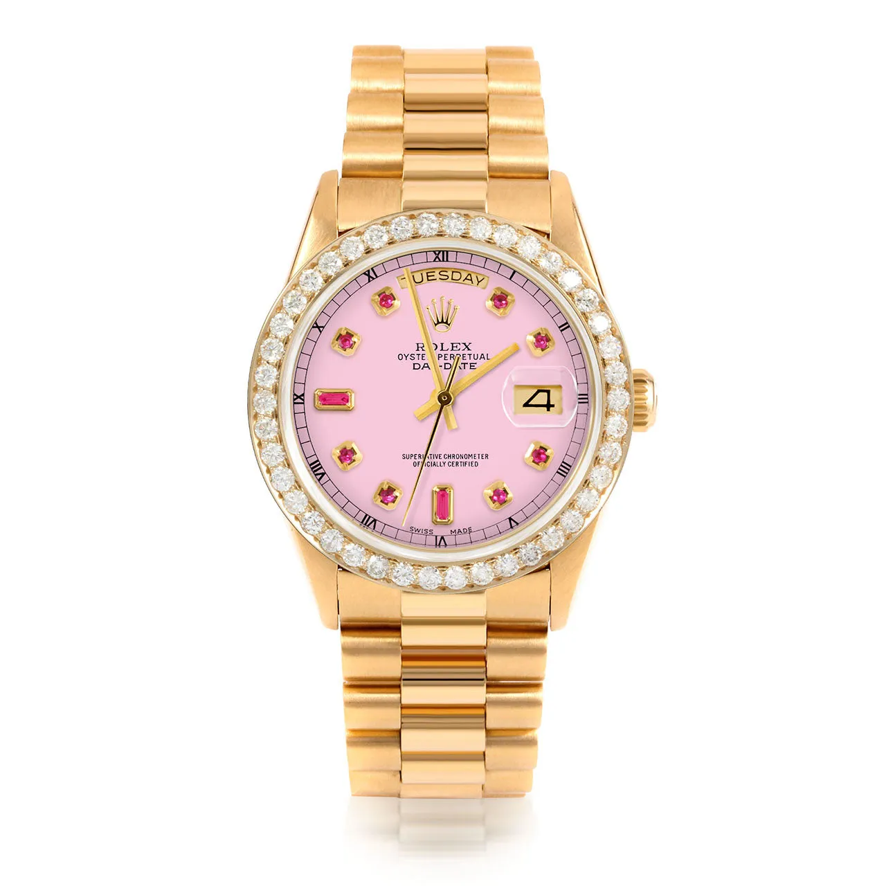Rolex Day-Date 36mm | 18238-PNK-RBY-AM-25CT-PRS