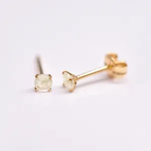 [Second Earrings] 18K Yellow Gold Moonstone Earrings