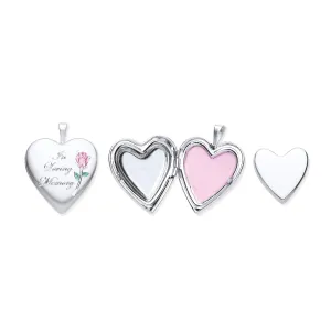 Silver Cremation Heart Locket