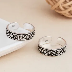 Silver Infinity Weave Toe Ring