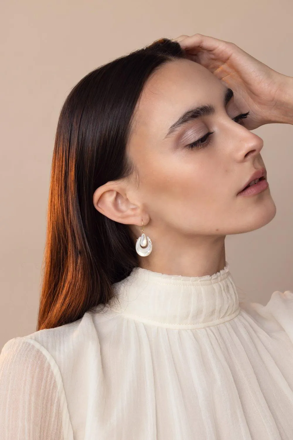 Small O'Keeffe Moonstone Earrings