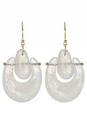 Small O'Keeffe Moonstone Earrings
