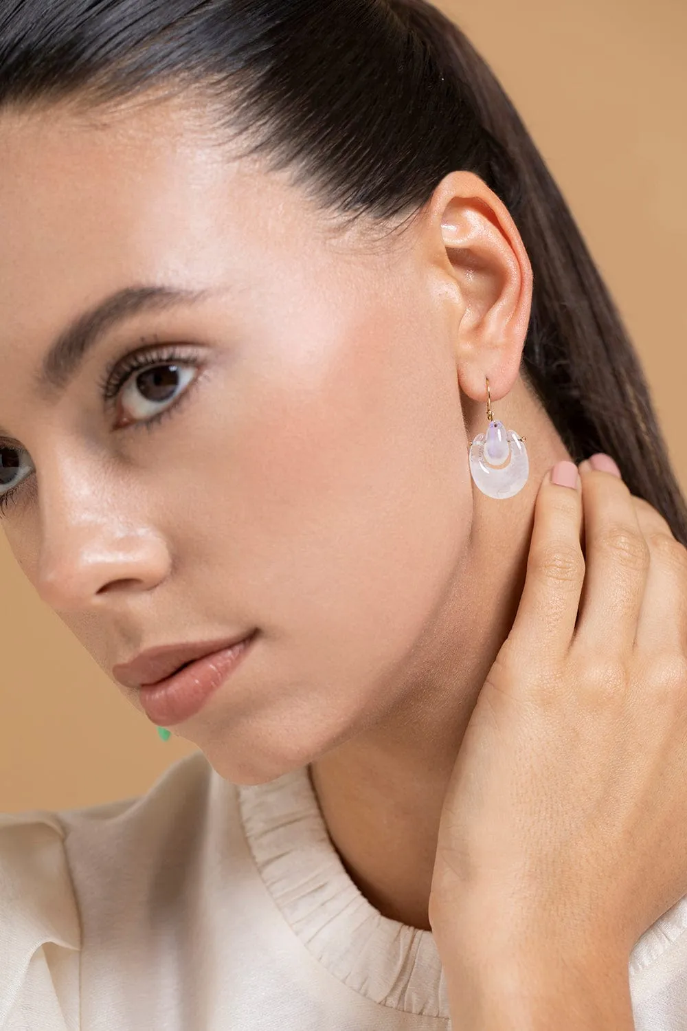Small O'Keeffe Moonstone Earrings