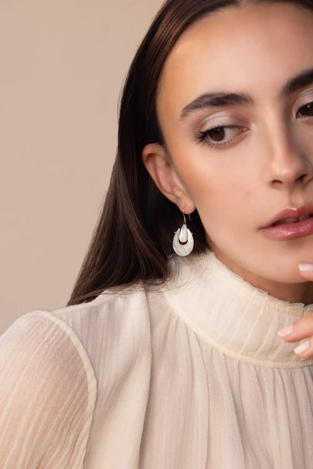Small O'Keeffe Moonstone Earrings