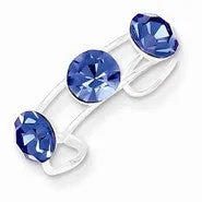 Sterling Silver Blue Stellux Crystal Toe Ring