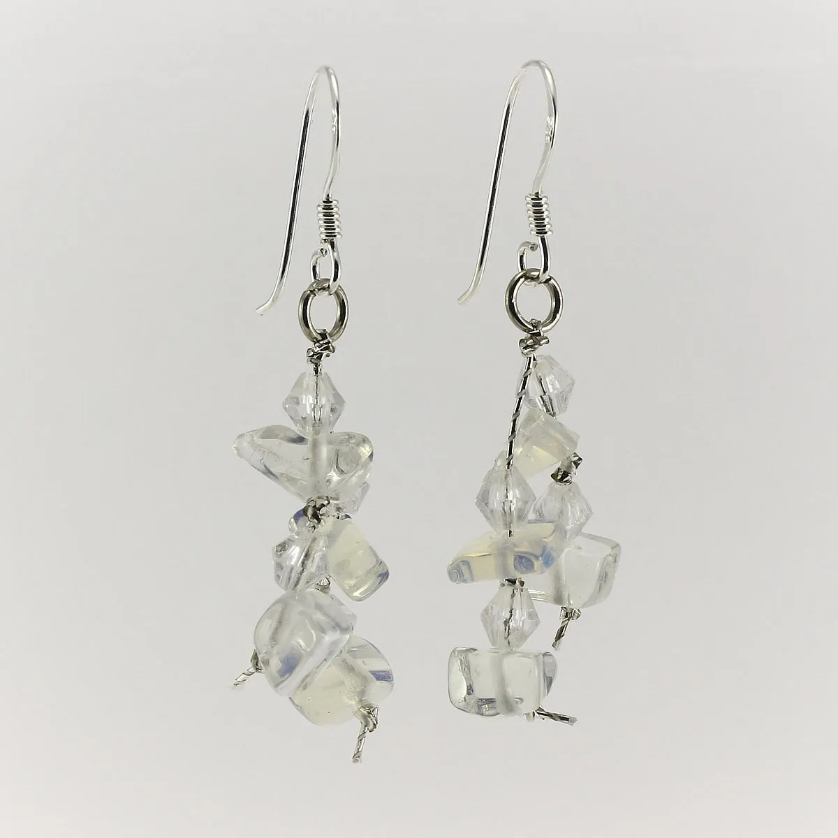 SWE0060MO - MIA -  Moonstone Gemstone Drop Earrings
