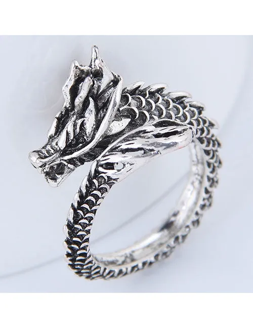 TR23 Silver Dragon Toe Ring